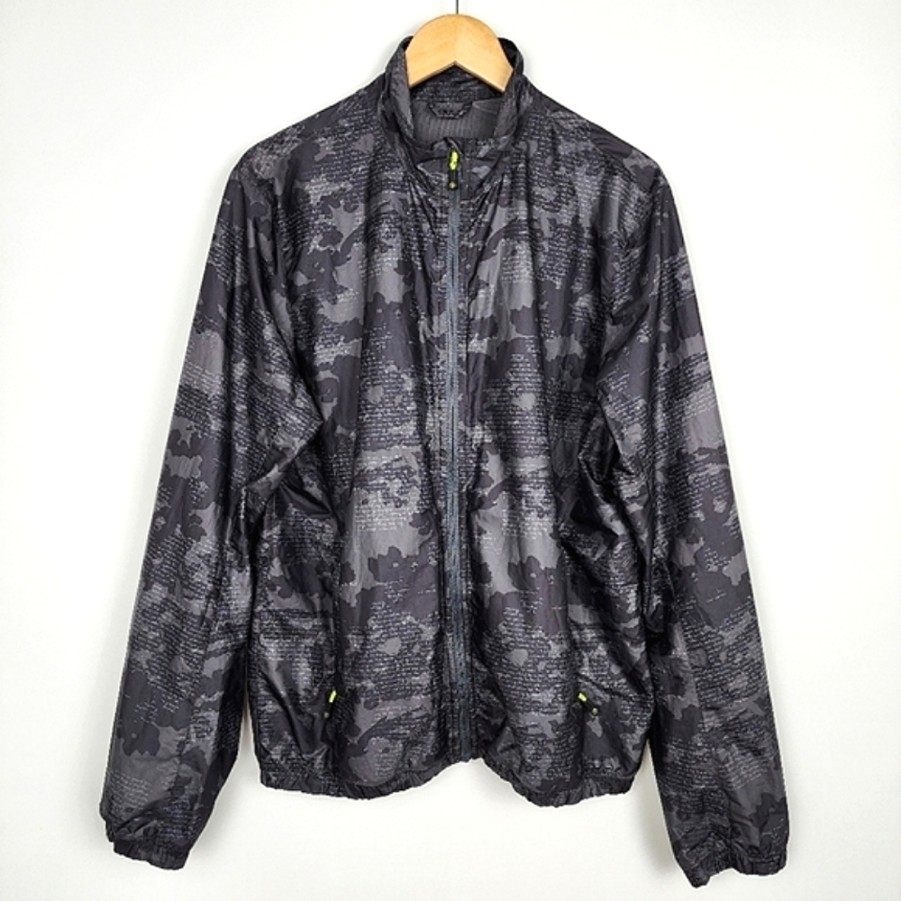 Lululemon Mens Lightweight Windbreaker Jacket Zip Up Grey Camo Golf Size M